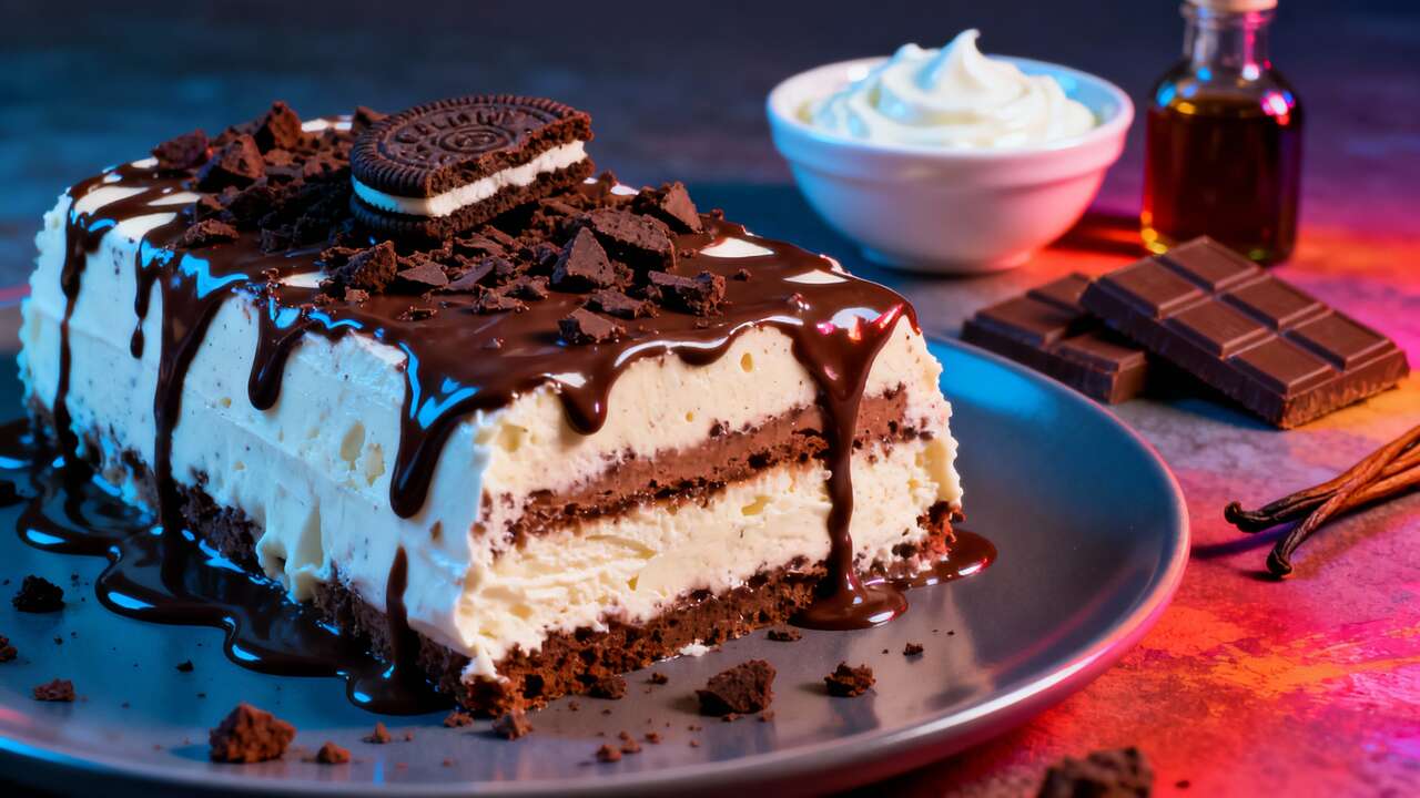 SEMIFREDDO ALLO YOGURT E CIOCCOLATO CON BISCOTTI AL CACAO